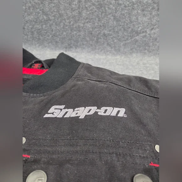 Snap On Canvas Jacket Mens XL Black Full Zip Multi Pocket Heavyweight - Picture 9 of 10